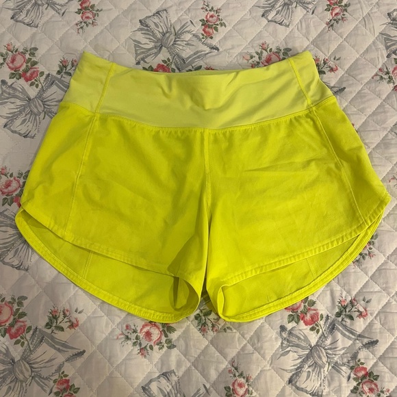 lululemon athletica Pants - Lululemon Speed Up Mid Rise Short 4” Lined Highlighter Yellow size 4